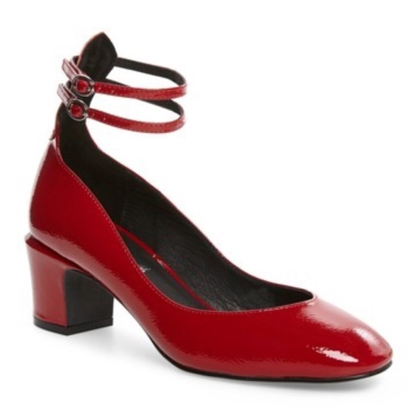 Free People Shoes - Free People Red Vintage Ankle Strap Pump Size 8